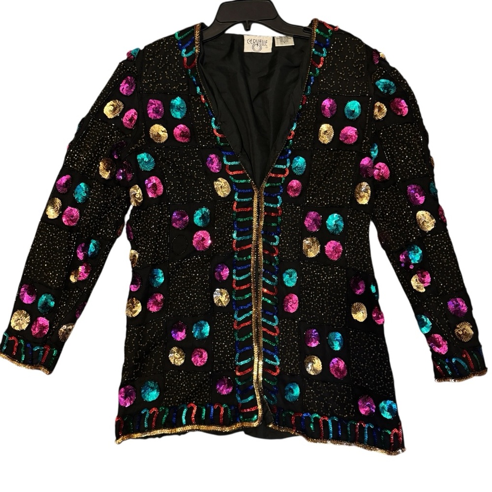 Vintage 100% Silk Sequin Beaded Jacket Size Small | Rare Holiday Statement Piece